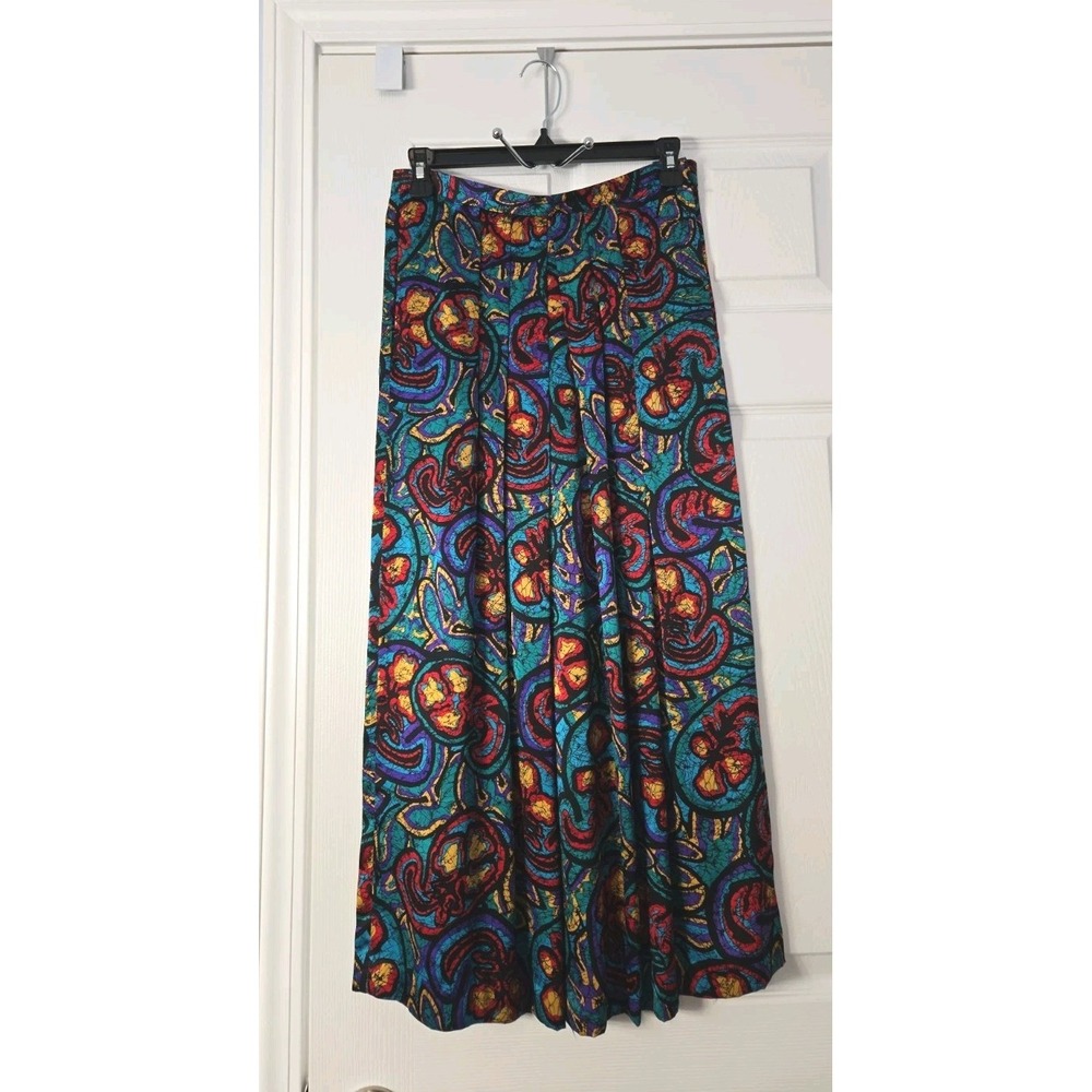 Anne Crimmins For Umi Collection Colorful Silk Skirt size 6